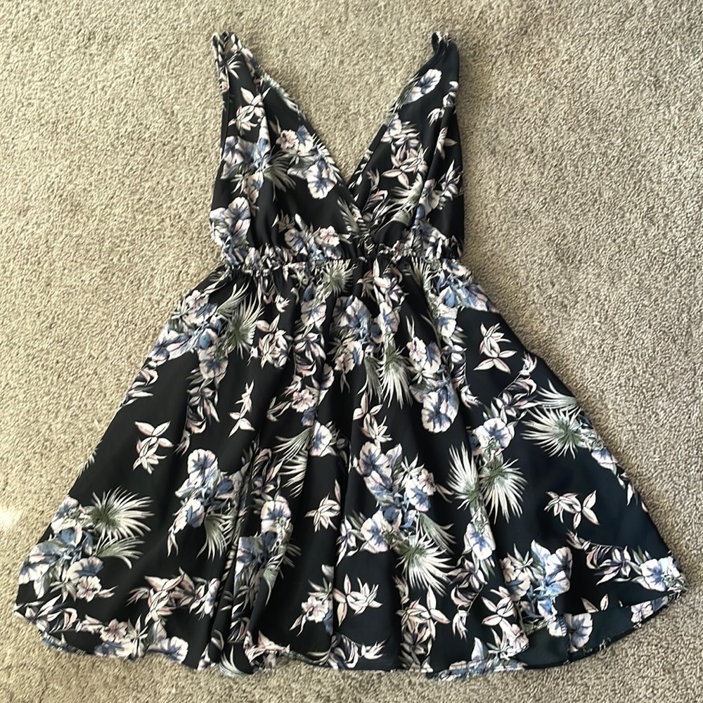 Blue floral print dress size S